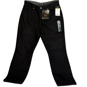 Lee Women Ultra Lux Comfort Flex Motion Mid Rise Straight Leg Jeans Black Sz 12